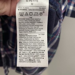 Gap + Pendleton Navy Green Plaid Flannel Shirt Dress Belted Pocket M Petite
