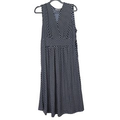 Jon & Anna Womens Midi Dress XL Polka Dot Sleeveless Tie Back Pull On Bohemian
