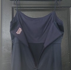 Vowd Midnight Blue Satin Spaghetti Strap Gown Size XL