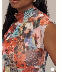 143 Anthropologie The Maya Ruched Cowl-Neck Mesh Dress NWT SOLD OUT MSRP $148 M