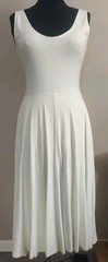 leith Women Ivory Fit Flare Sleeveless Classic Minimal Sun Dress Size L