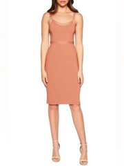 Bardot Katy Mixed Stitch Sweater Dress Chestnut US 6 Small
