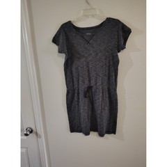 Columbia Women Gray Space Dye Short Sleeve Drawstring Waist Active Casual Dress