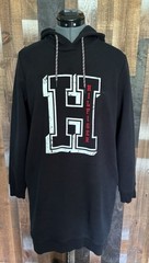 Tommy Hilfiger Hoodie Dress Black Varsity H Logo Sweatshirt Dress Women S
