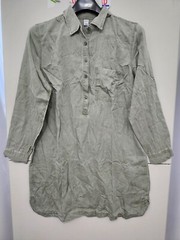 Old Navy Dress Womens L Moss Tunic Shirt Popover Long Sleeve Tencel Pastel Fade