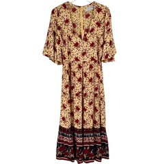 Faithfull The Brand Anthropologie Melia Midi Dress Women 4 Boho Rose Garden