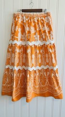 Ashley Stewart Sleeveless Fun Party Beachy SunDress Size 14 Orange White 2piece
