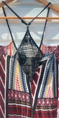 Boho geometric pattern racerback summer midi dress | beach/festival | Size 6-8