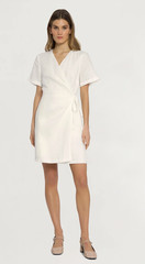 NWT Luxely Ivy Wrap Dress Cloud Dancer 100% Linen Off White $178 Size 16 / XL