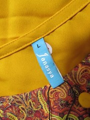 NWT Rashmika Mandanna for Janasya Women Gold Designed Side Ties Dress Size 14