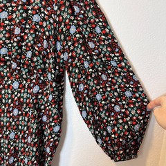 Boden Size-US 20/22R Women&rsquo;s Dress Floral Black Long Sleeve Tie Neck