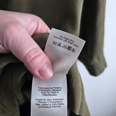 Edun Olive Green Silk Irish Mini Dress Mesh Back Long Sleeve Sz M Casual