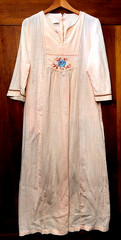 Vtg Montgomery Wards Kaftan Dress Womens Med Embroidered Hippie Boho No Lining