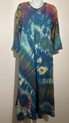 Nw SACRED THREADS tie dye mudmee funky hippy boho rayon maxi DRESS XL