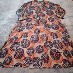Masai Dress Lightweight Size Small Oversized Short Sleeve Abstract Swirls