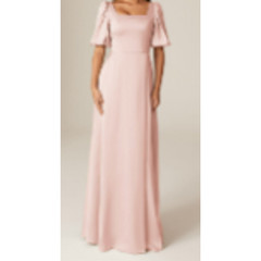 FORMAL AW SZ 2 XS pearl pink satin Etta bridesmaid formal party dress NEW b38