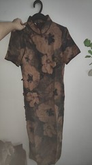 Classic Chinese Traditional Qipao Dress – Gambiered guangdong gauze 香云纱