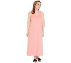 AnyBody Regular V-Neck Cozy Knit Maxi Dress-Melon-XS-New-A306937