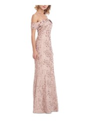 JS COLLECTION Womens Pink Lined Short Sleeve Formal Mermaid Dress 8