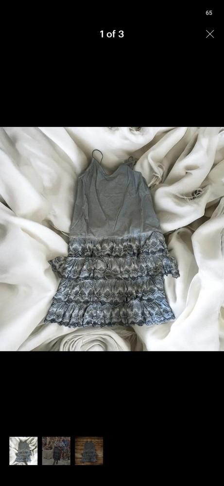 A RARE BIRD One Size NWT Handmade Ruffle Boho Slip Dress Long Midi