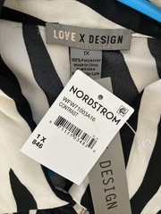 Love X Design Zebra Shirt Dress Womens 1X Black White Animal Print Button Front