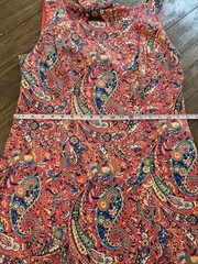 NWT Talbots Paisley Sheath Dress Women’s Size 14 Sleeveless Tie Back Career Midi