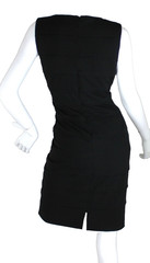 {CALVIN KLEIN} Dress Sheath Sz 8 Black Layered Sleeveless Stretch Zip Summer