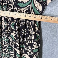 Fat Face Priya Mosaic Leaf Midi Dress Size 8R Black Green Tan Tiered Peasant