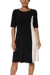 Attitudes Women&rsquo;s La Roma Jersey Color Block Dress Black