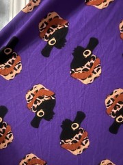 Elegant Emily Purple Graphic Print V-Neck Tunic Dress