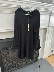 NWT KUT FROM THE KLOTH Sutton black DRESS button tab sleeves sz 6