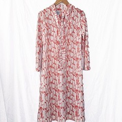 Vintage Medium Orange Penguin Print Maxi Dress Bleeker Street Johnathan Logan