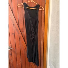 Princess Vera Wang Black Twist Front Asymmetrical Hem Midi Dress Womens Small