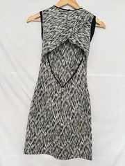 Sandro Paris Black White Ikat Abstract Print Structured Shift Dress Size 1 Small