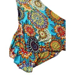Seven Islands Boho Chic Mandala Rayon Midi Dress M Retro Artsy Earthy Festival