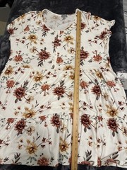 J for Justify Round Neck FIT AND FLAIR White Floral TIERED 3X