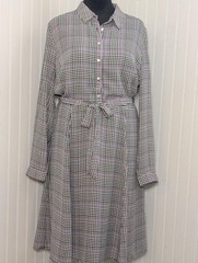 Banana Republic Women&rsquo;s Plaid Shirt Dress with Tie Belt Size 14 Classic Preppy