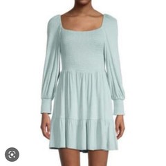Steve Madden x BB Dakota smocked long sleeve dress sea mist size L nwt
