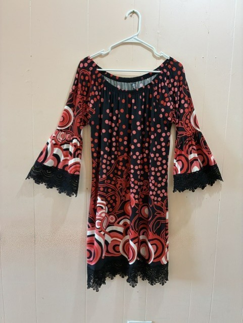 White Mark Dress Lace Crochet Stretch, Black, White, Pink, Red Size 2x