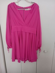 Eliza J Fuschia Tie Sleeve Fit & Flare Dress Sz 14 NWT Nordstrom&rsquo;s