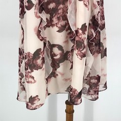 BCBGeneration Womens Dress Medium Maroon Red Sleeveless Ruffle Lined Sexy Floral