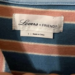 Lovers + Friends Pink Blue Striped Julianne Midi Dress Size Small