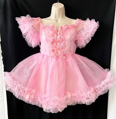 Sugar Thrillz Size XS Pink Ruffle & Bow Dress Tulle Dolls kill