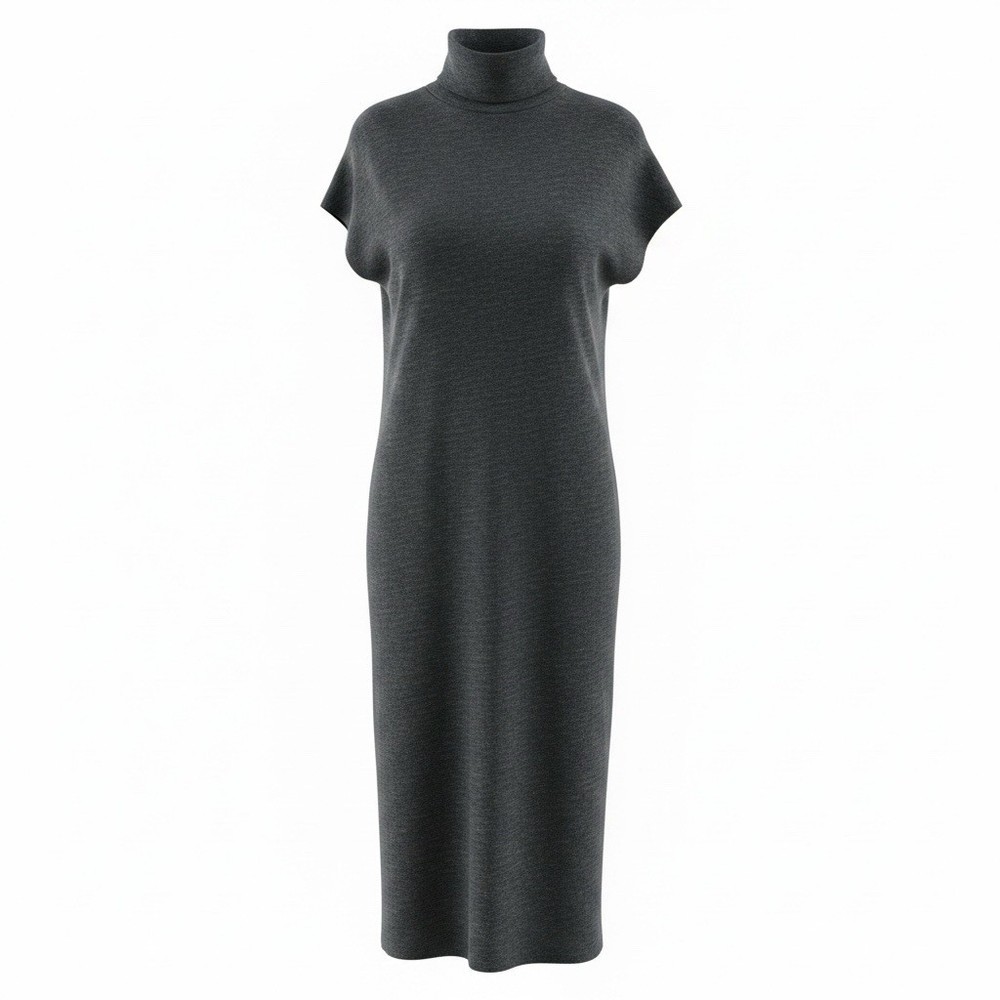 Stateside Short Sleeve Turtleneck Maxi Sweater Dress, Size M