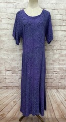 Vintage Eagle Ray Traders Women&rsquo;s XL Batik Sundress Tie Back NEW Purple Foliage