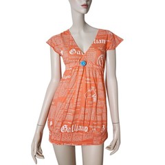 Vintage Y2k Rare John Galliano Newspaper Print Micro Summer Dress S/M