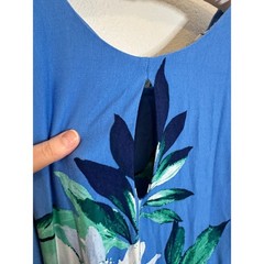 Tommy Bahama Jasmina Joyful Bloom Maxi Dress Blue Size L Floral Resortwear NEW