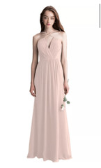 Petal Pink Chiffon V-neck A-line Dress