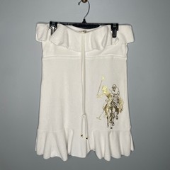 Polo Big Pony White Terry Cloth Halter Dress Bathing Suit Cover L Read Junior’s
