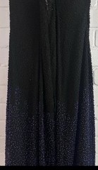 Cassandra Stone Fully Beaded Natural Silk Dress Sheer with Lining Black and Gold